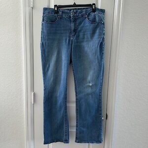 Seven7 Womens Plus Size 18 Tummyless Bootcut Jeans Blue Denim Cotton Blend